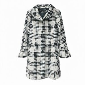Centigrade Houndstooth Wool Blend Peacoat Black White Women’s L